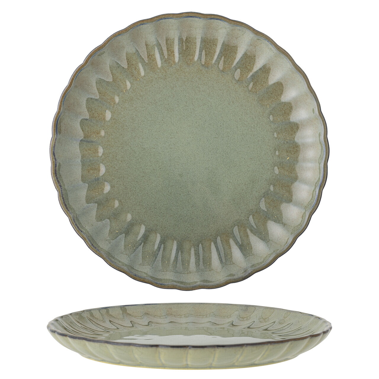 Farfurie intinsa, Bloomingville, Latina, 27x2 cm, ceramica, verde deschis - imagine 7